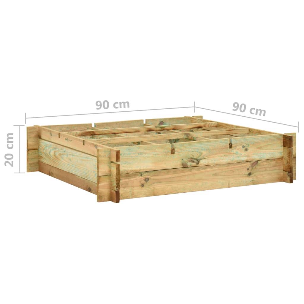 Helloshop26 - Jardinière lit surélevé plantes fleurs jardin 90 x 90 x 20 cm bois imprégné - Imagen 6