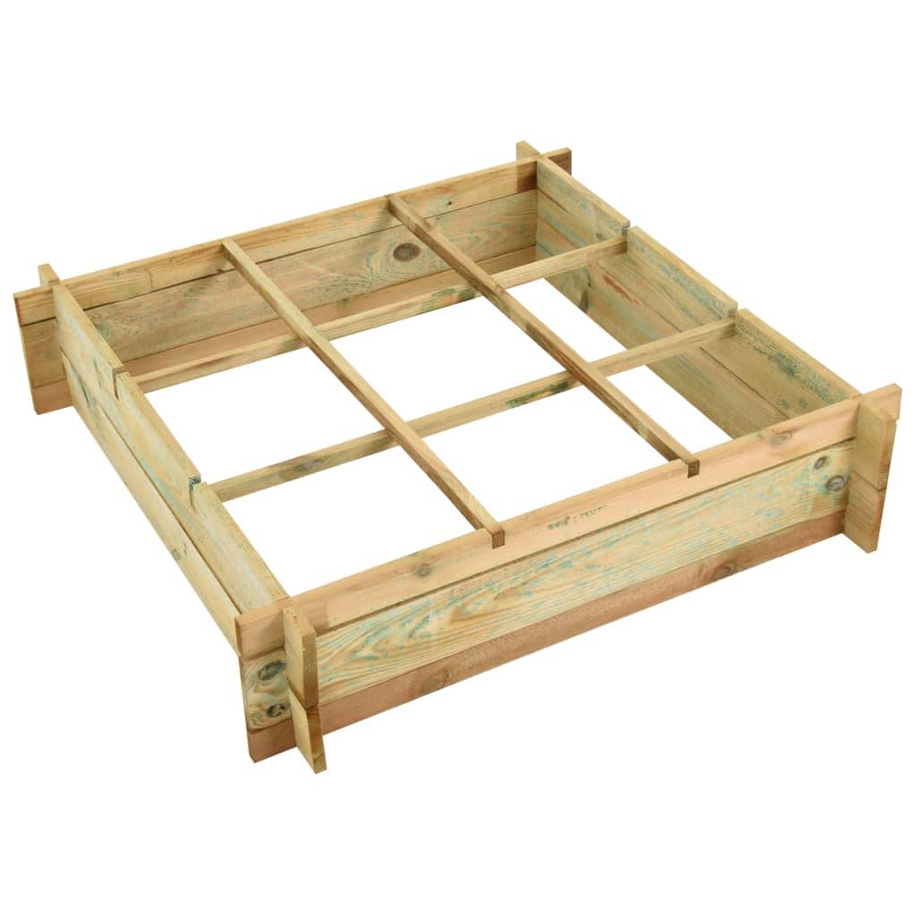 Helloshop26 - Jardinière lit surélevé plantes fleurs jardin 90 x 90 x 20 cm bois imprégné - Imagen 3