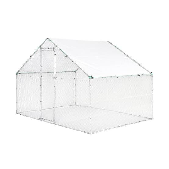 sweeek - Enclos pour poulailler et volière 6m² acier galvanisé gris et vert. plusieurs dimensions - Babette | sweeek - Image 1