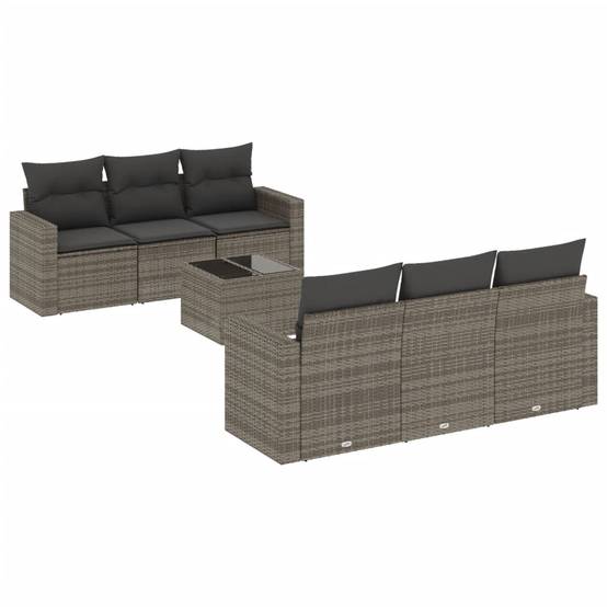 Salon de Jardin Bas 6 Places avec Rangement Intégré en Résine Tressée Grise et Table pour Jardin – ComfortXL Outdoor Living - Image 2