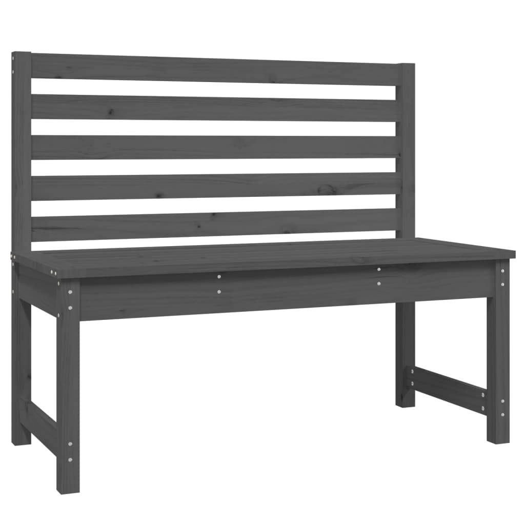 Maison Chic - Banc de jardin - Banc d'extérieur - Banquette gris 109 cm bois massif de pin - Imagen 1