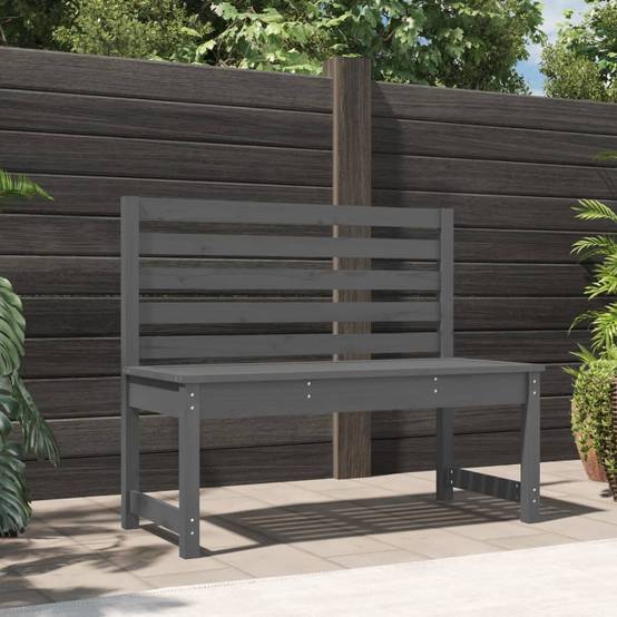 Maison Chic - Banc de jardin - Banc d'extérieur - Banquette gris 109 cm bois massif de pin - Imagen 2