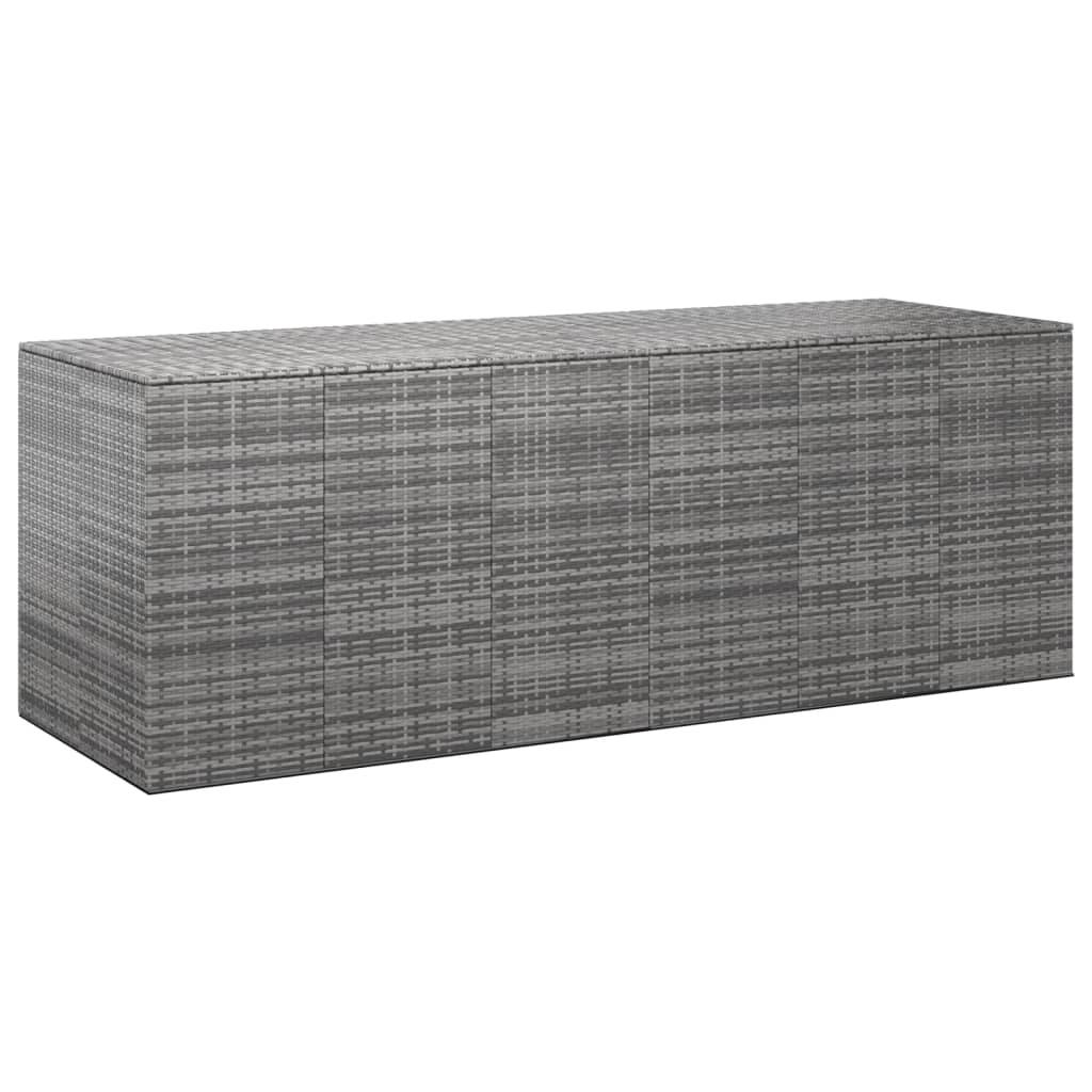 Helloshop26 - Boîte à coussins de jardin résine tressée 291 x 100,5 x 104 cm gris - Imagen 2