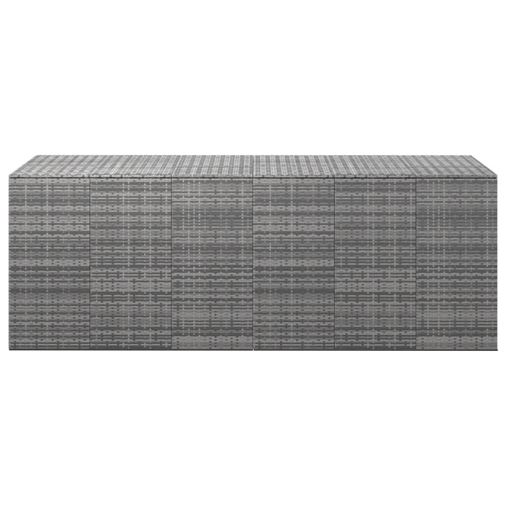 Helloshop26 - Boîte à coussins de jardin résine tressée 291 x 100,5 x 104 cm gris - Imagen 3