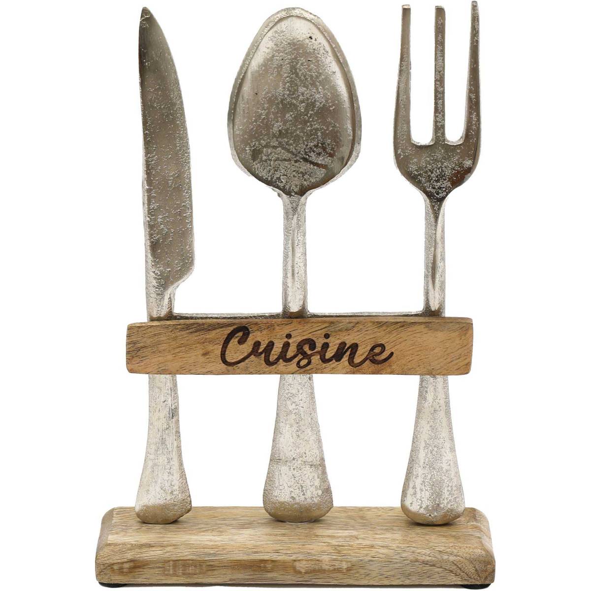 Sil - Décoration en manguier et aluminium Cuisine