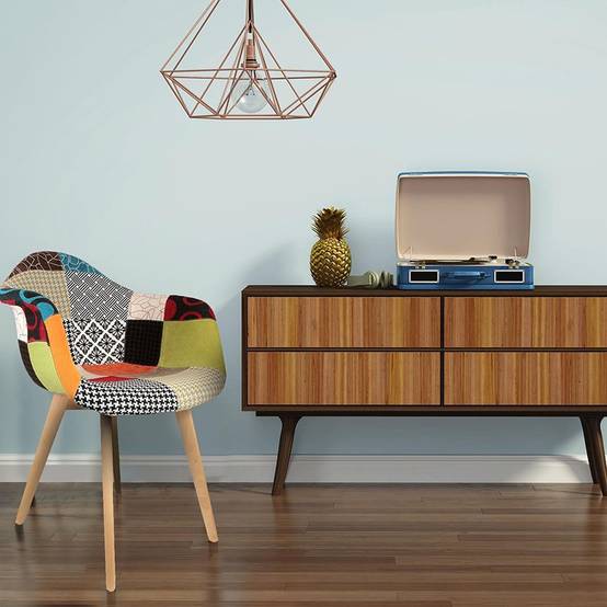 The Home Deco Factory - Fauteuil scandinave patchwork pieds bois - Image 4