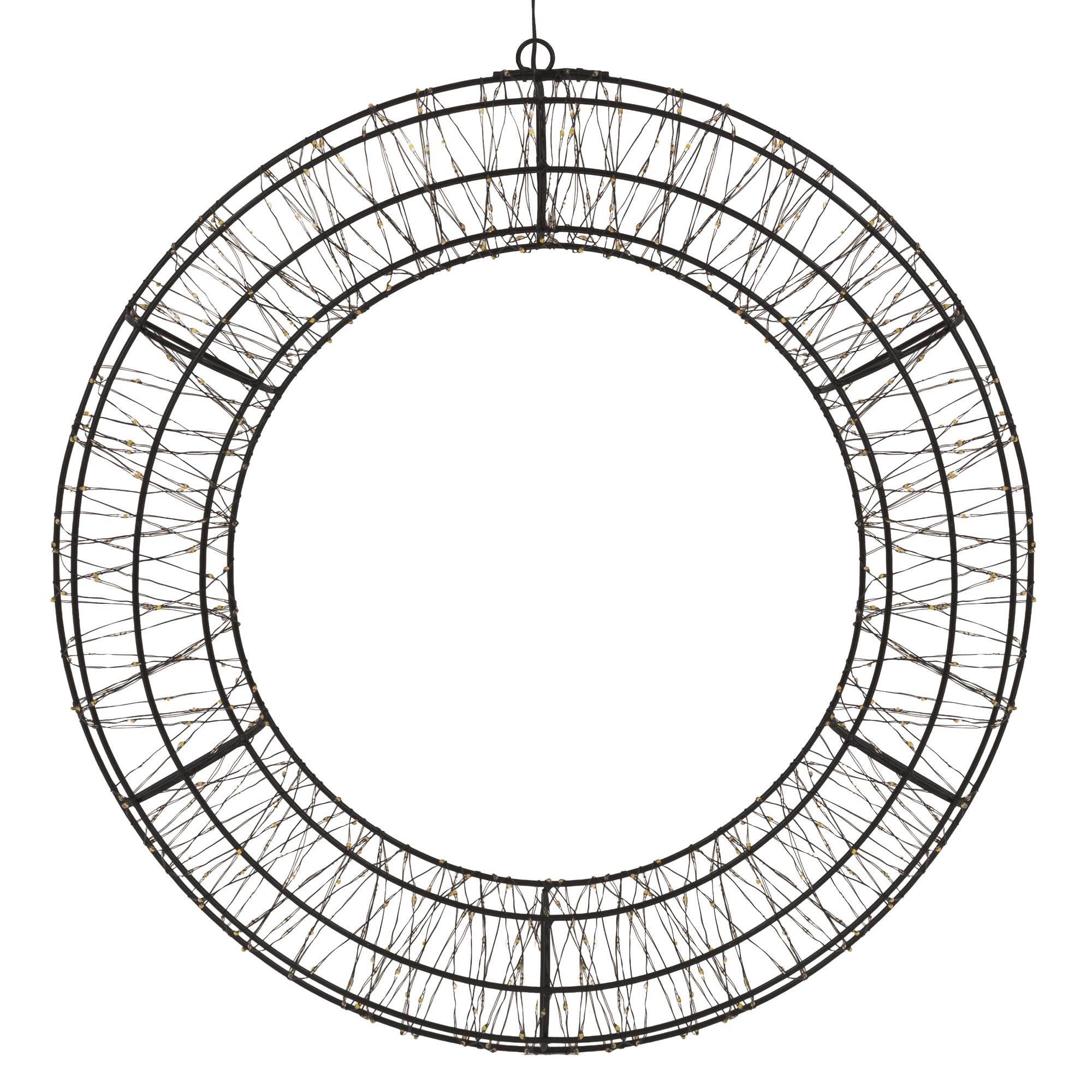 Ecd-Germany - Couronne de Noël lumineuse LED Ø 58 cm décoration suspendue, anneau lumineux en métal, 840 LED blanc chaud, minuterie, íntérieur et extérieur, IP44 - Image 8