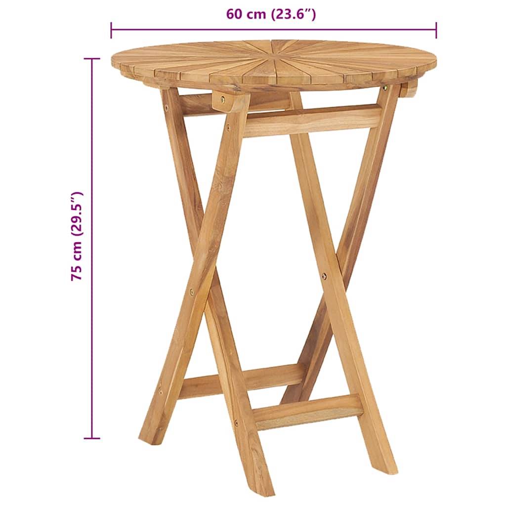 Table pliable de jardin bois de teck Ø 60 cm - PANGIVO - Image 7