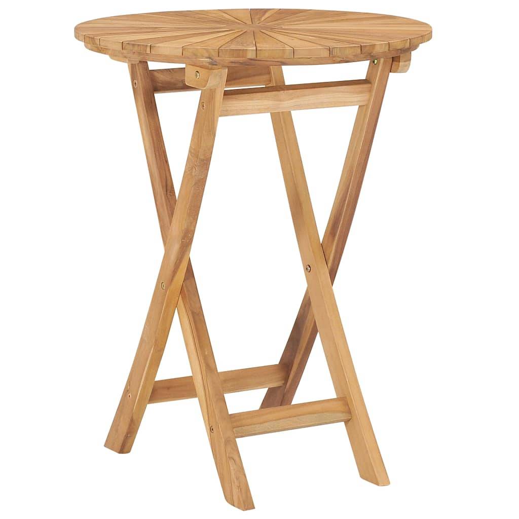 Table pliable de jardin bois de teck Ø 60 cm - PANGIVO - Image 1
