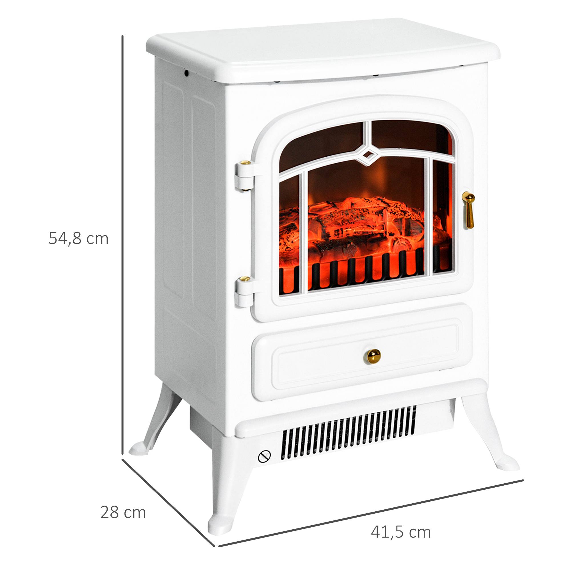 Sans Marque - Cheminée électrique,Cheminée LED 950/1850W anti-surchauffe blanc - Image 5