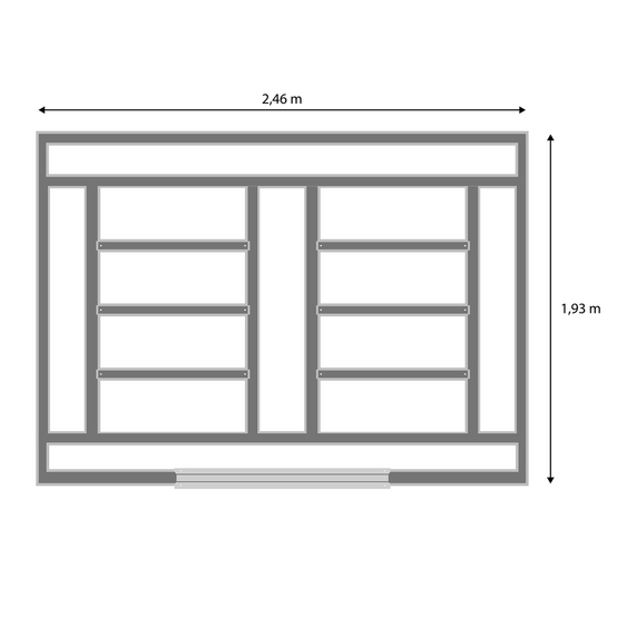 Abri de jardin 5,3 M² gris en acier galvanisé avec base - Image 6