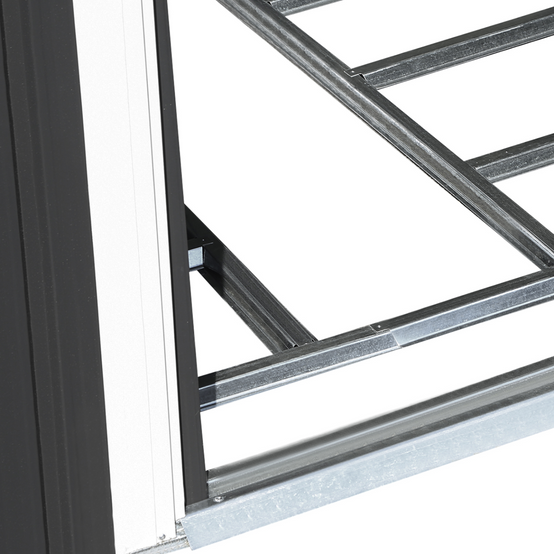 Abri de jardin 5,3 M² gris en acier galvanisé avec base - Image 3