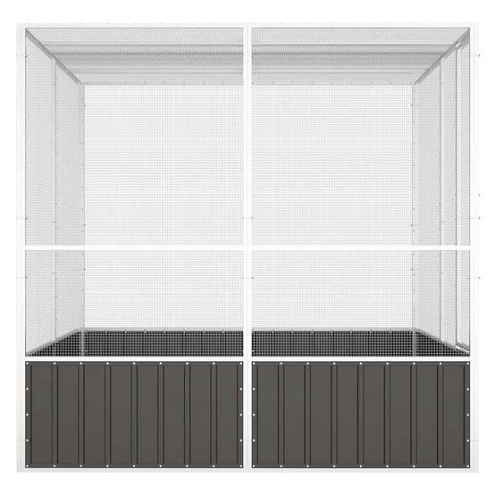 Volière Jardin Acier Galvanisé Spacieuse Sécurité Anthracite 213,5x217,5cm - ComfortXL Outdoor Living - Image 4