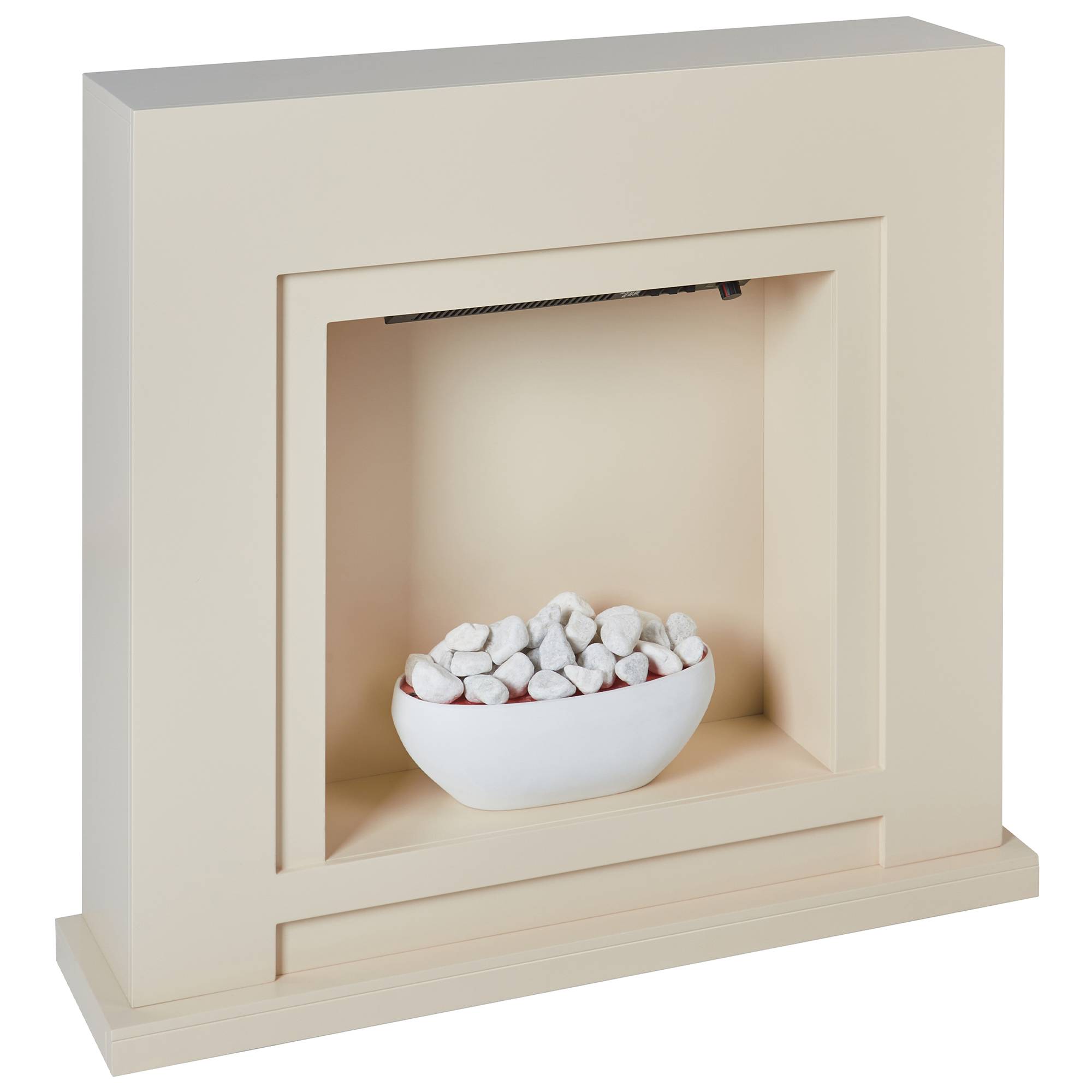 Beliani - Chauffage de cheminée électrique MDF Beige SAHARA - 90x21x80- Beliani - Image 4