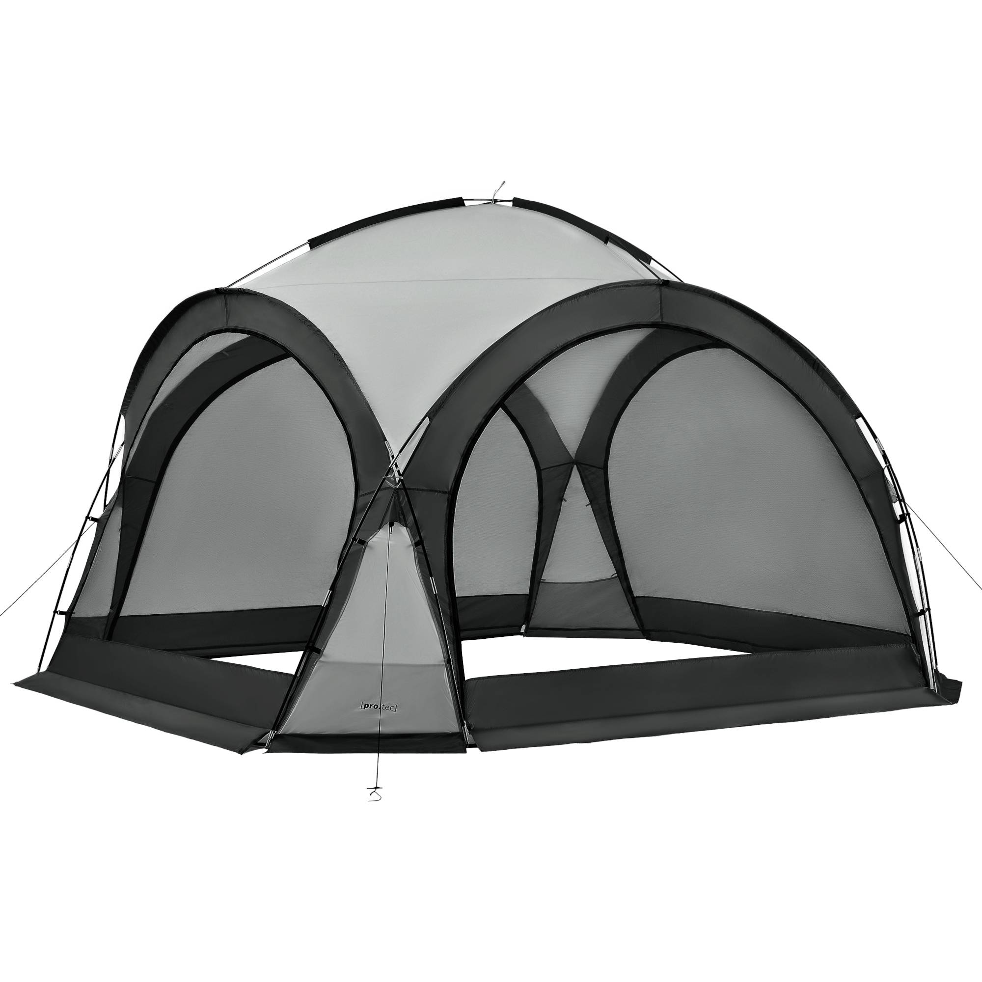 Pro.Tec - Tonnelle de camping Grästorp avec guirlande à 96 LED 345 x 345 x 247 cm gris foncé [pro.tec] - Imagen 1