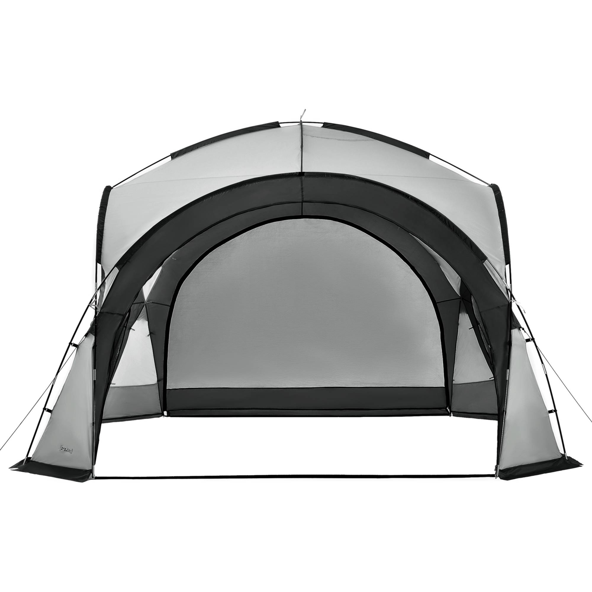 Pro.Tec - Tonnelle de camping Grästorp avec guirlande à 96 LED 345 x 345 x 247 cm gris foncé [pro.tec] - Imagen 5