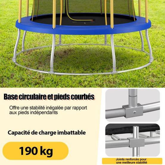 Helloshop26 - Trampoline pour enfants diamètre 305 cm en forme de fleur avec filet de protection coussin de sécurité et cadre en métal galvanisé - Imagen 3