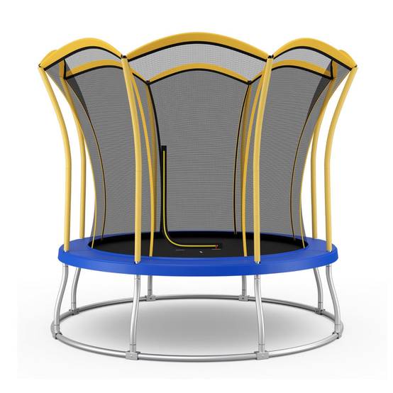 Helloshop26 - Trampoline pour enfants diamètre 305 cm en forme de fleur avec filet de protection coussin de sécurité et cadre en métal galvanisé - Imagen 1