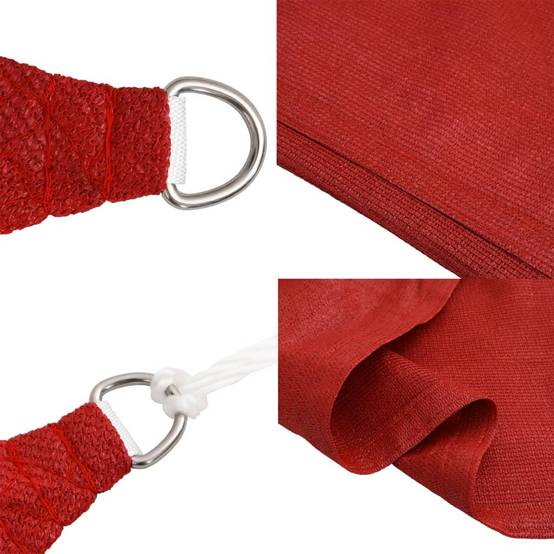 Voile d'ombrage - Voile solaire 160 g/m² Rouge 3x6 m PEHD - Image 6