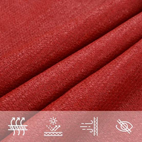 Voile d'ombrage - Voile solaire 160 g/m² Rouge 3x6 m PEHD - Image 7