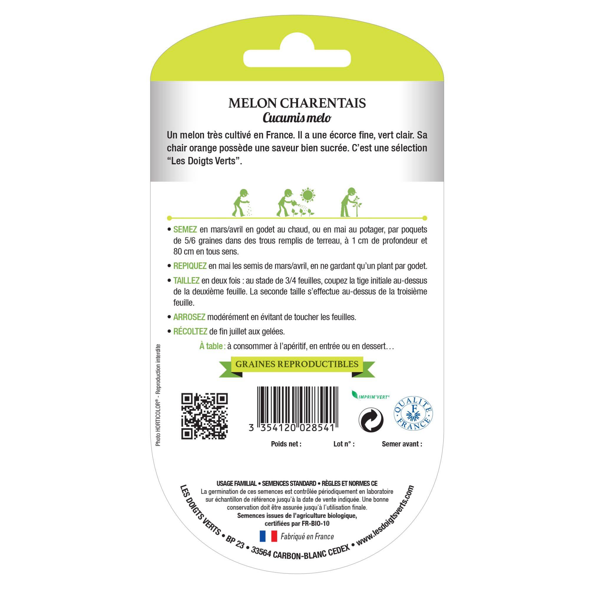 Graines melon charentais BIO Les Doigts Verts - Image 2