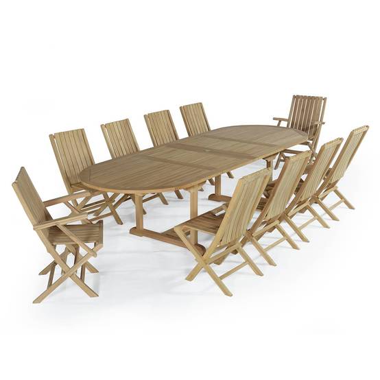 Salon de jardin en teck massif Samora, 10 places - TECK'Attitude - Image 1