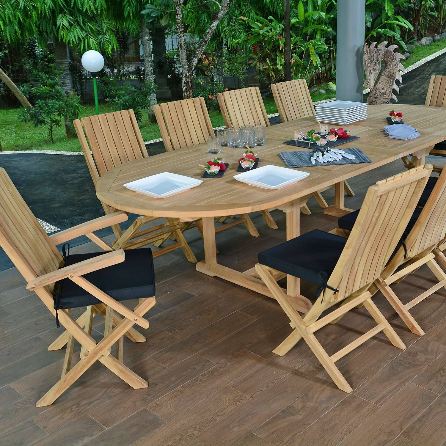Salon de jardin en teck massif Samora, 10 places - TECK'Attitude - Image 4