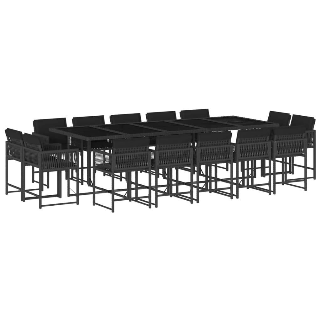 ComfortXL - Salon de Jardin Encastrable 14 Personnes, Mobilier en Résine Tressée Noire & Coussins Noirs – ComfortXL Outdoor Living - Image 2