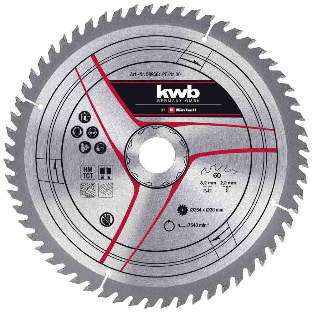 Kwb By Einhell - Lame pour scie sur table diamètre 254x30x 3,2 mm, 60 dents - KWB by Einhell