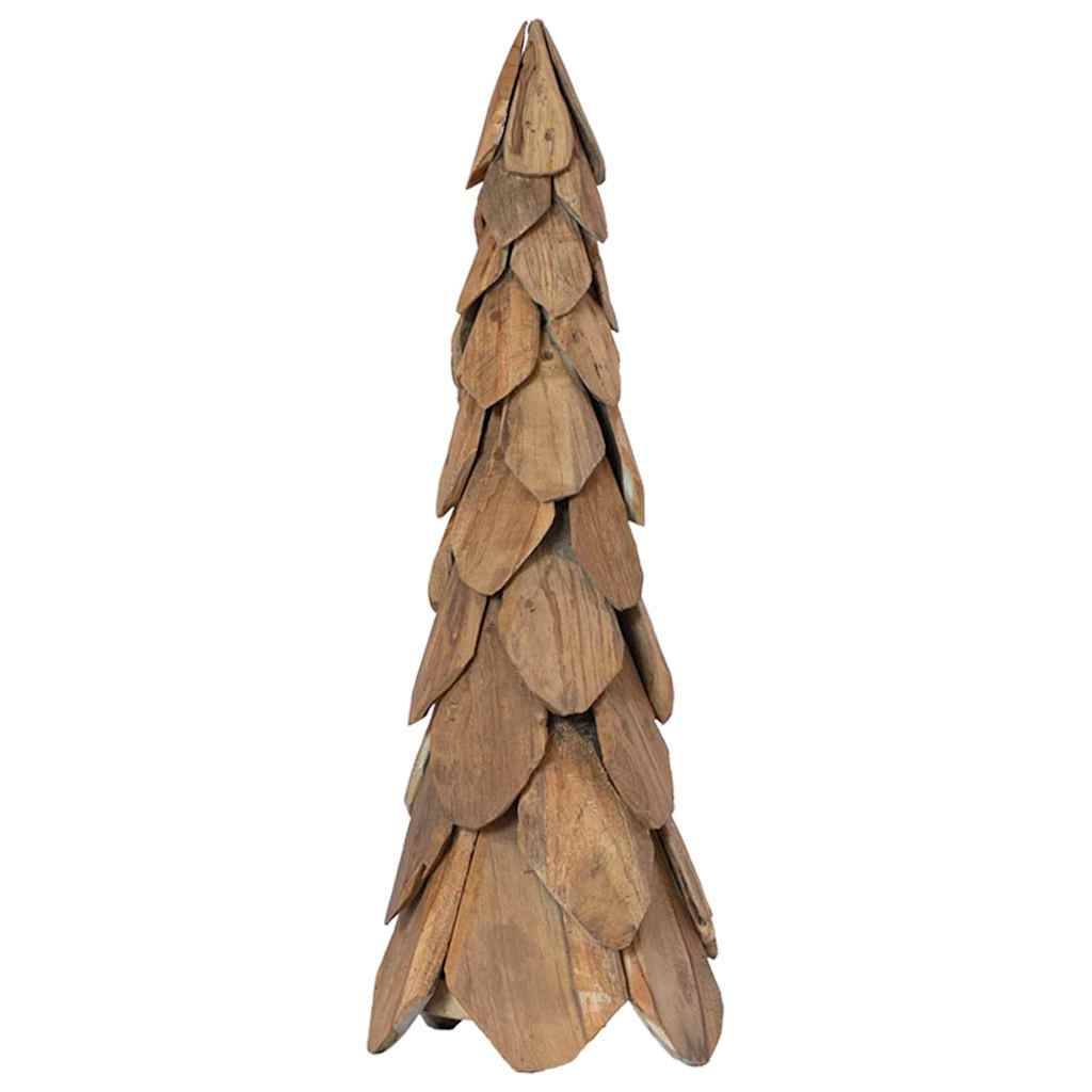 Sapin de Noël en bois de teck décoration moderne pour salon et bureau 80 cm – ComfortXL Outdoor Living - Image 4
