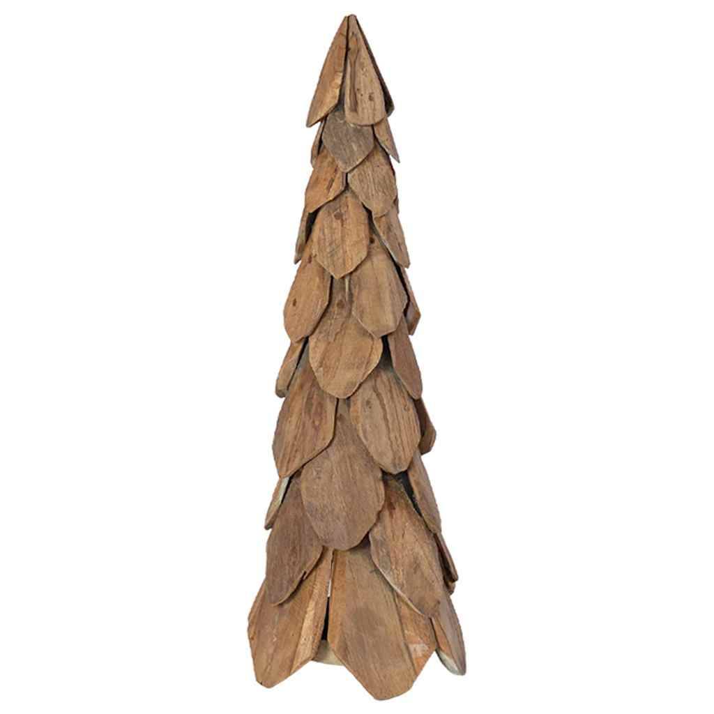 Sapin de Noël en bois de teck décoration moderne pour salon et bureau 80 cm – ComfortXL Outdoor Living - Image 2