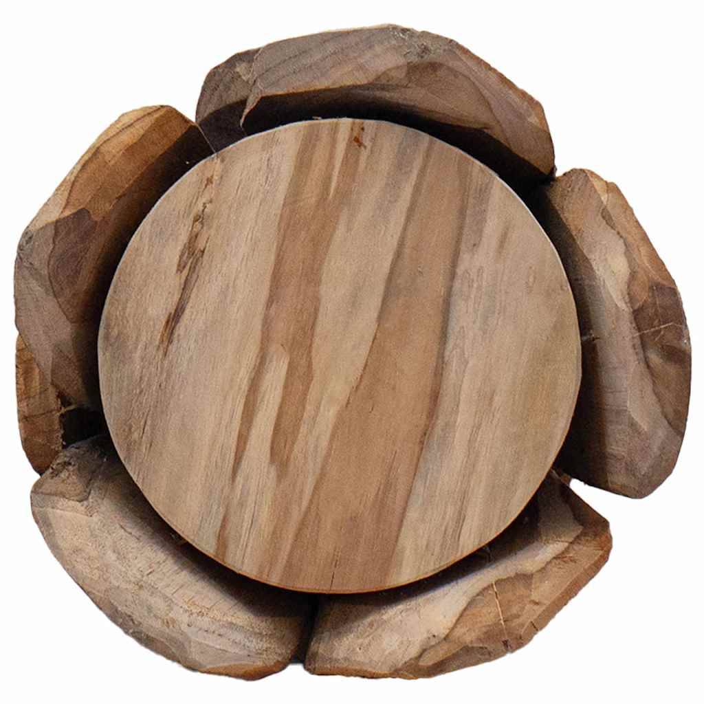 Sapin de Noël en bois de teck décoration moderne pour salon et bureau 80 cm – ComfortXL Outdoor Living - Image 9