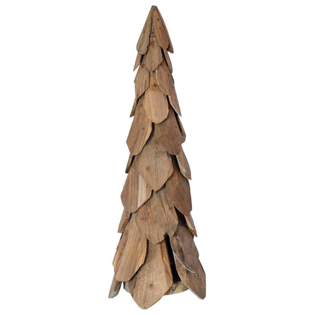 Sapin de Noël en bois de teck décoration moderne pour salon et bureau 80 cm – ComfortXL Outdoor Living - Image 6
