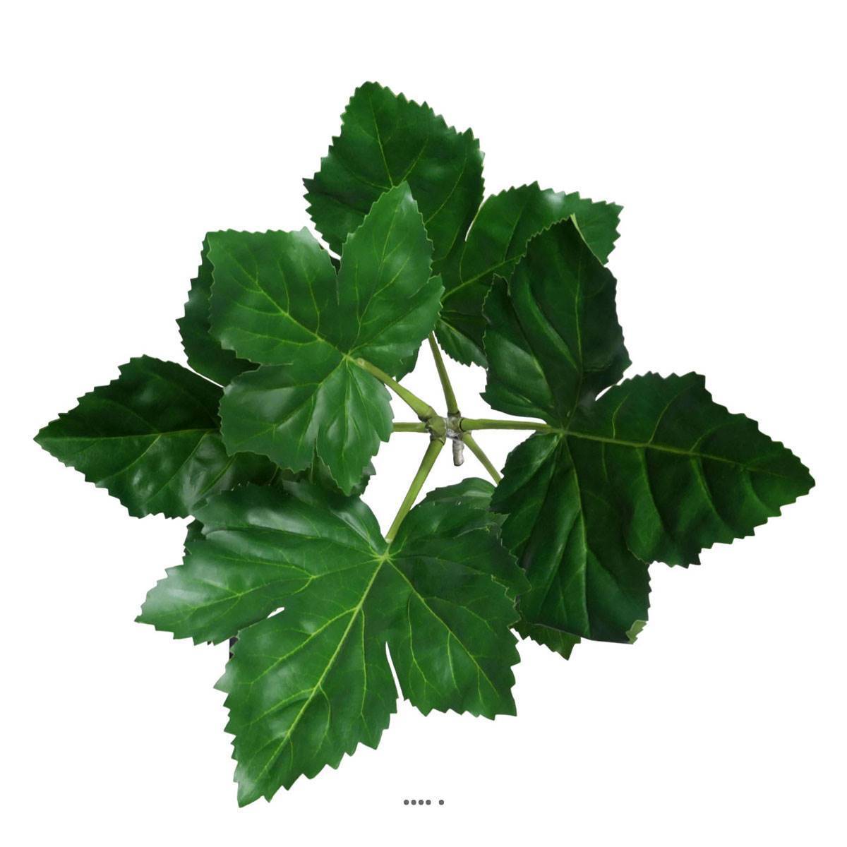 Artificielles - Branche de 6 feuilles de gombo artificielle, H96 cm - Imagen 2