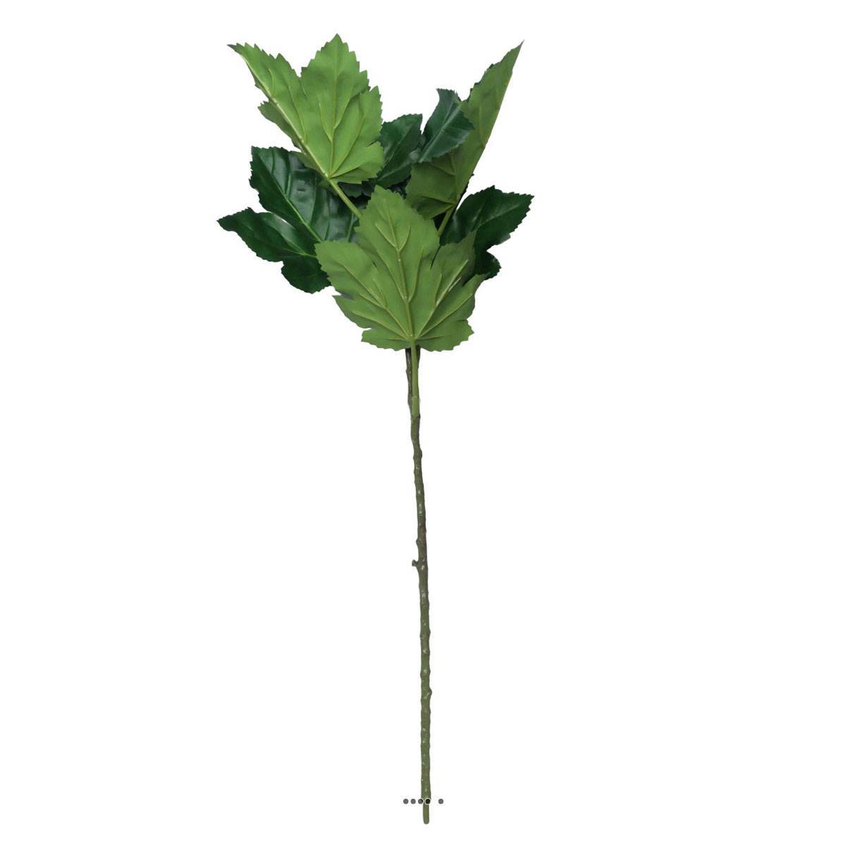 Artificielles - Branche de 6 feuilles de gombo artificielle, H96 cm - Imagen 1