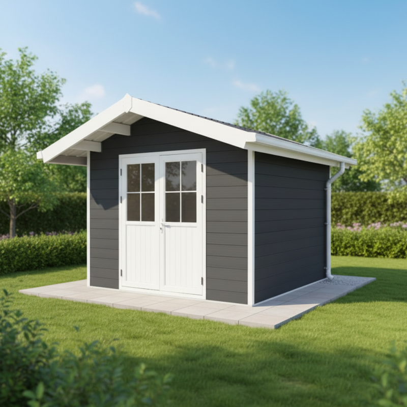 Abri de jardin composite anthracite 7,78m² avec structure aluminium Woodlife Garden