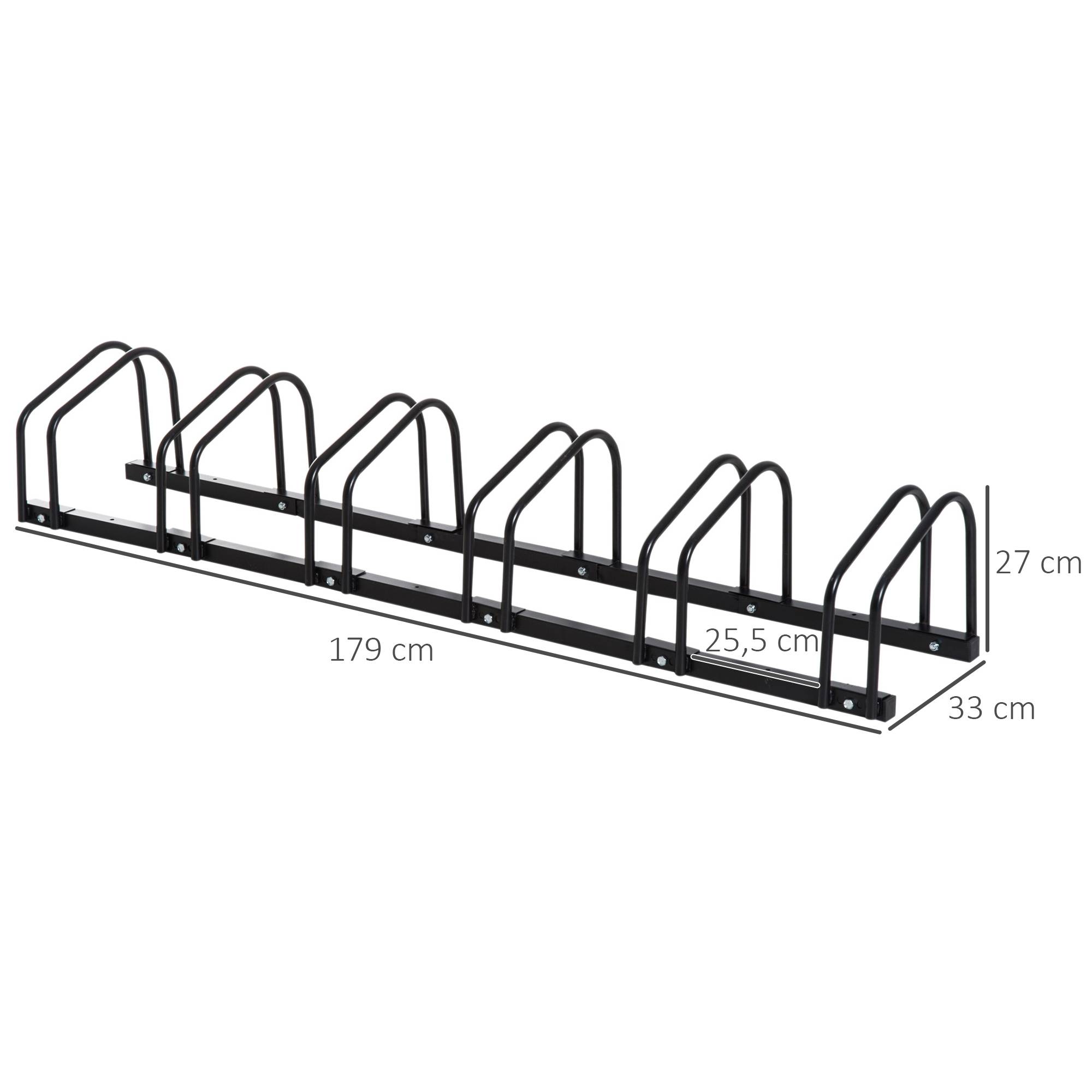 Porte-vélos pour 6 vélos, résistant aux intempéries, fixation murale ou au sol, acier 179 x 33 x 27 cm - Image 5