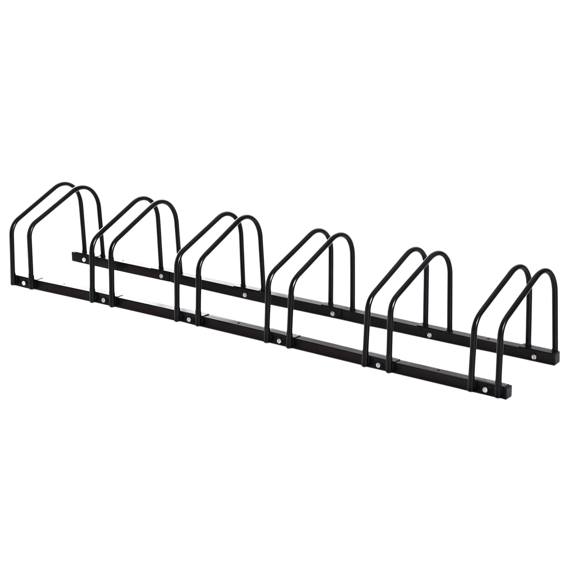 Porte-vélos pour 6 vélos, résistant aux intempéries, fixation murale ou au sol, acier 179 x 33 x 27 cm - Image 1