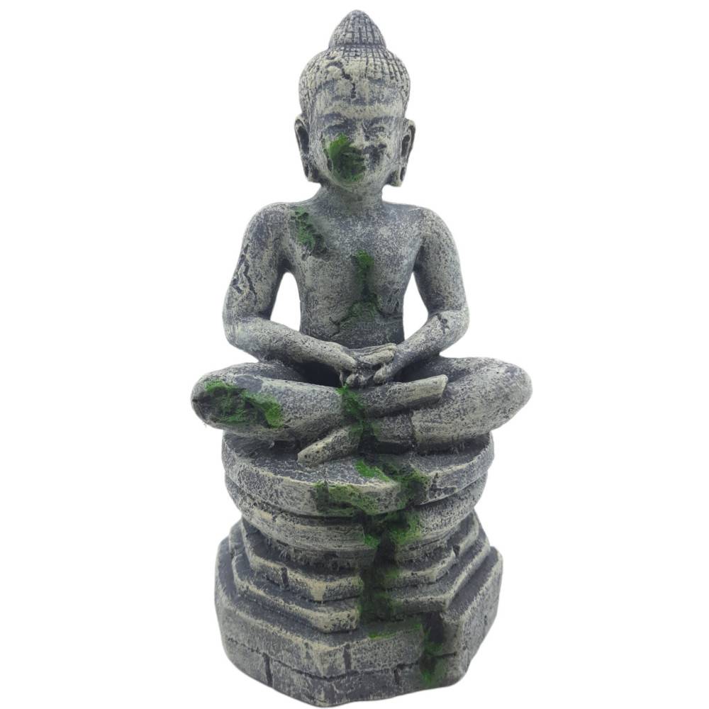 Statue bouddha assis socle ø 7.5 cm, hauteur 16.5 cm, décoration aquarium - Image 5