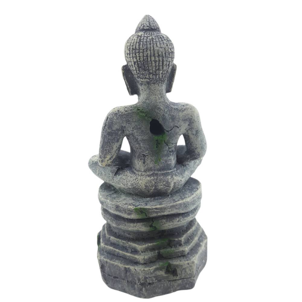 Statue bouddha assis socle ø 7.5 cm, hauteur 16.5 cm, décoration aquarium - Image 3