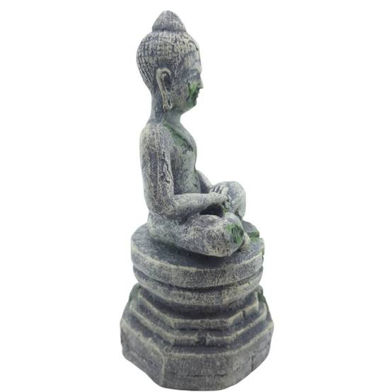 Statue bouddha assis socle ø 7.5 cm, hauteur 16.5 cm, décoration aquarium - Image 4