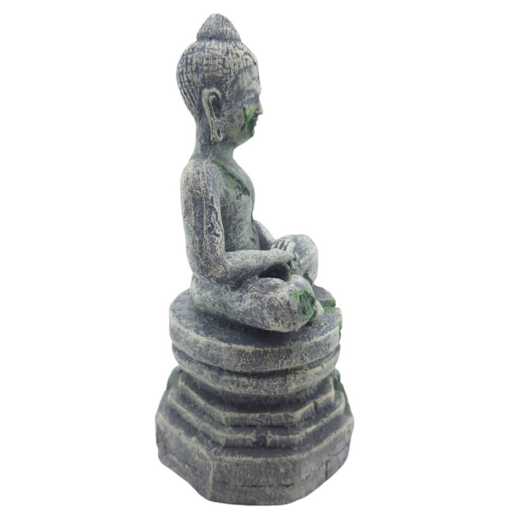 Statue bouddha assis socle ø 7.5 cm, hauteur 16.5 cm, décoration aquarium - Imagen 4