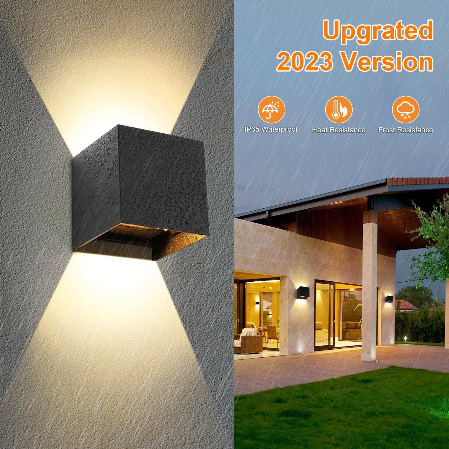 8 in 1 - Lot de 4 appliques murales LED extérieures 12 W, 3000 K, IP65, angle réglable - Image 2