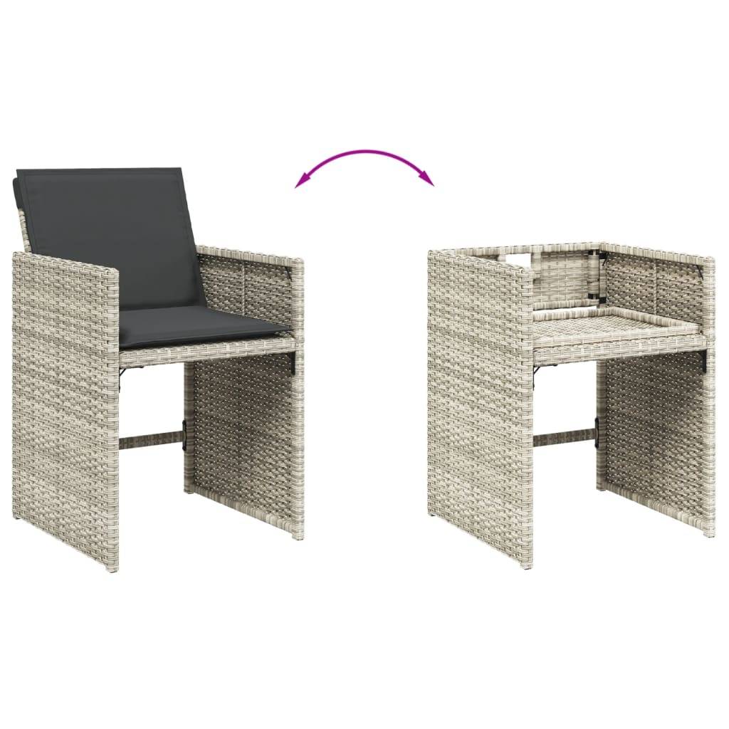 ComfortXL - Ensemble Table et 16 Chaises de Jardin Grises, Mobilier Encastrable en Poly Rotin – ComfortXL Outdoor Living - Image 5
