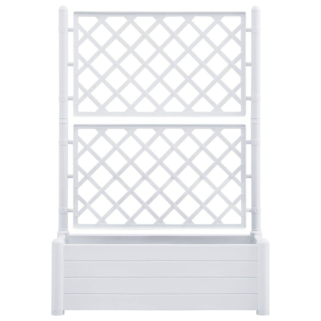 Helloshop26 - Jardinière avec treillis 100 x 43 x 142 cm jardin plantes fleurs PP blanc - Imagen 2