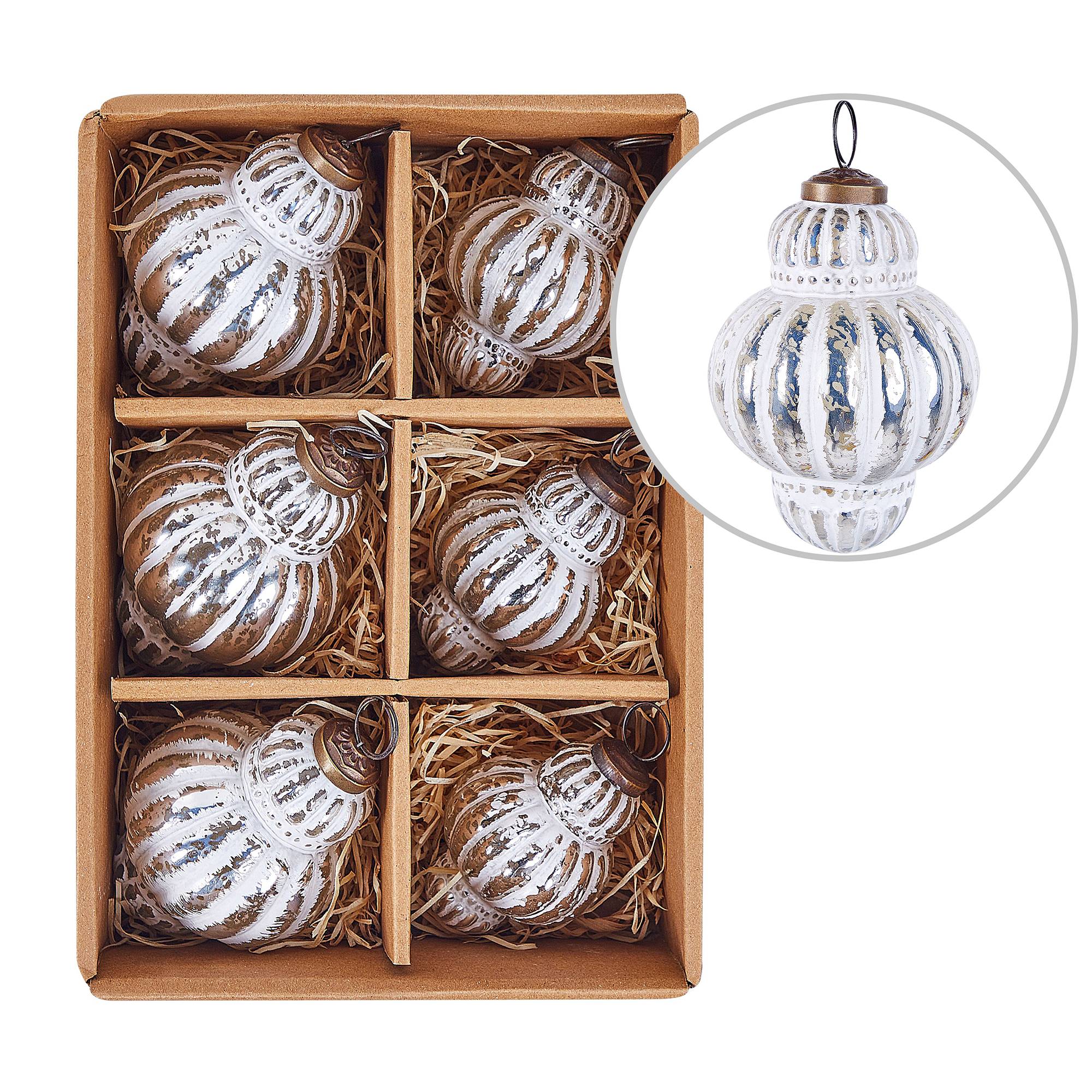 Beliani - Boules de Noël Verre Argenté CREMEUX - Beliani - Imagen 2