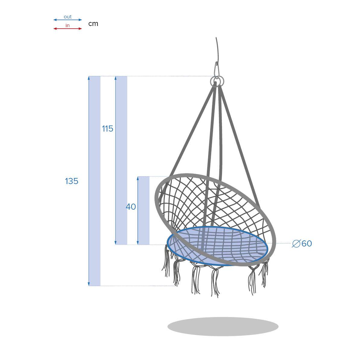 Hesperide - Chaise de détente suspendue en macramé "Plumaya" en coton Hespéride - Imagen 3