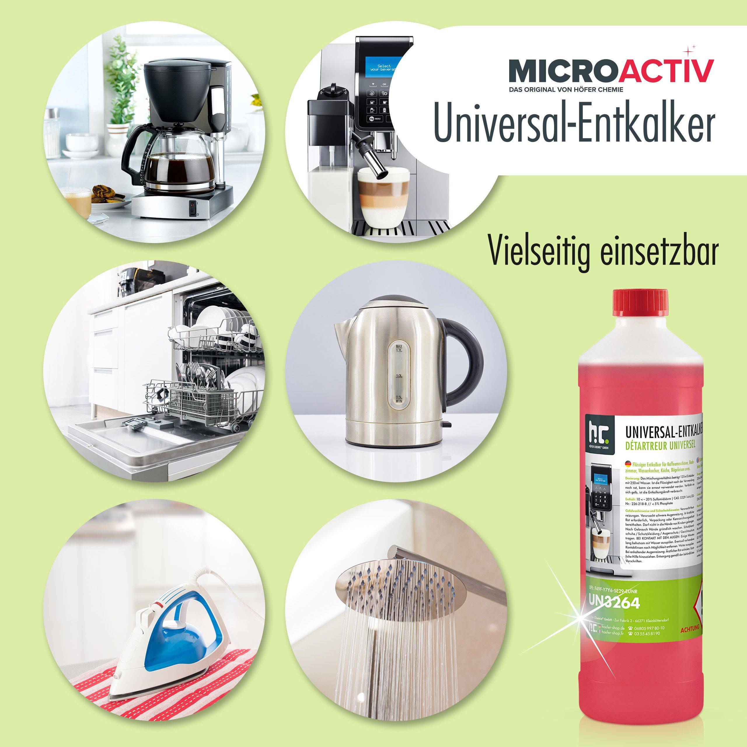 Détartrant universel Microactiv® avec indicateur de couleur pour machines à café entièrement automatiques en bidon de 5 L x 2 - Image 5