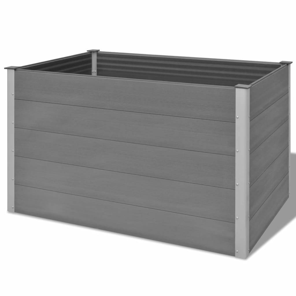 Helloshop26 - Jardinière lit surélevé plantes fleurs jardin WPC 150 x 100 x 91 cm gris - Imagen 1