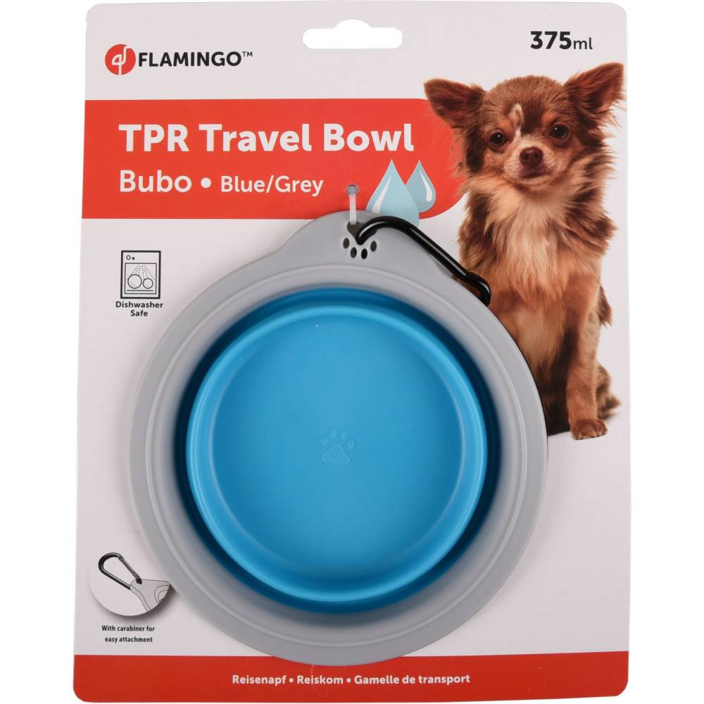Gamelle de transport BUBO 375 ml pour chien couleur bleu/ gris - Imagen 2
